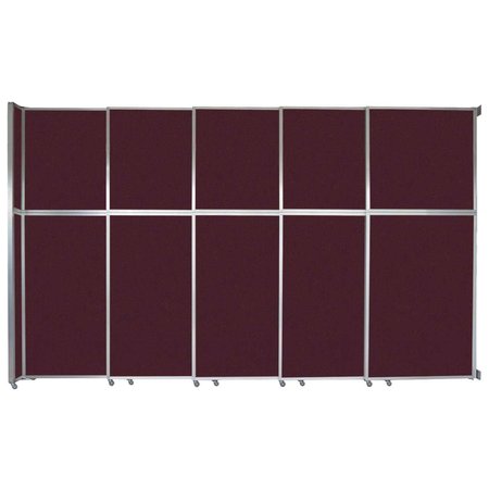 VERSARE Operable Wall Sliding Room Divider 15'7" x 10'3/4" Cranberry Fabric 1072509-1